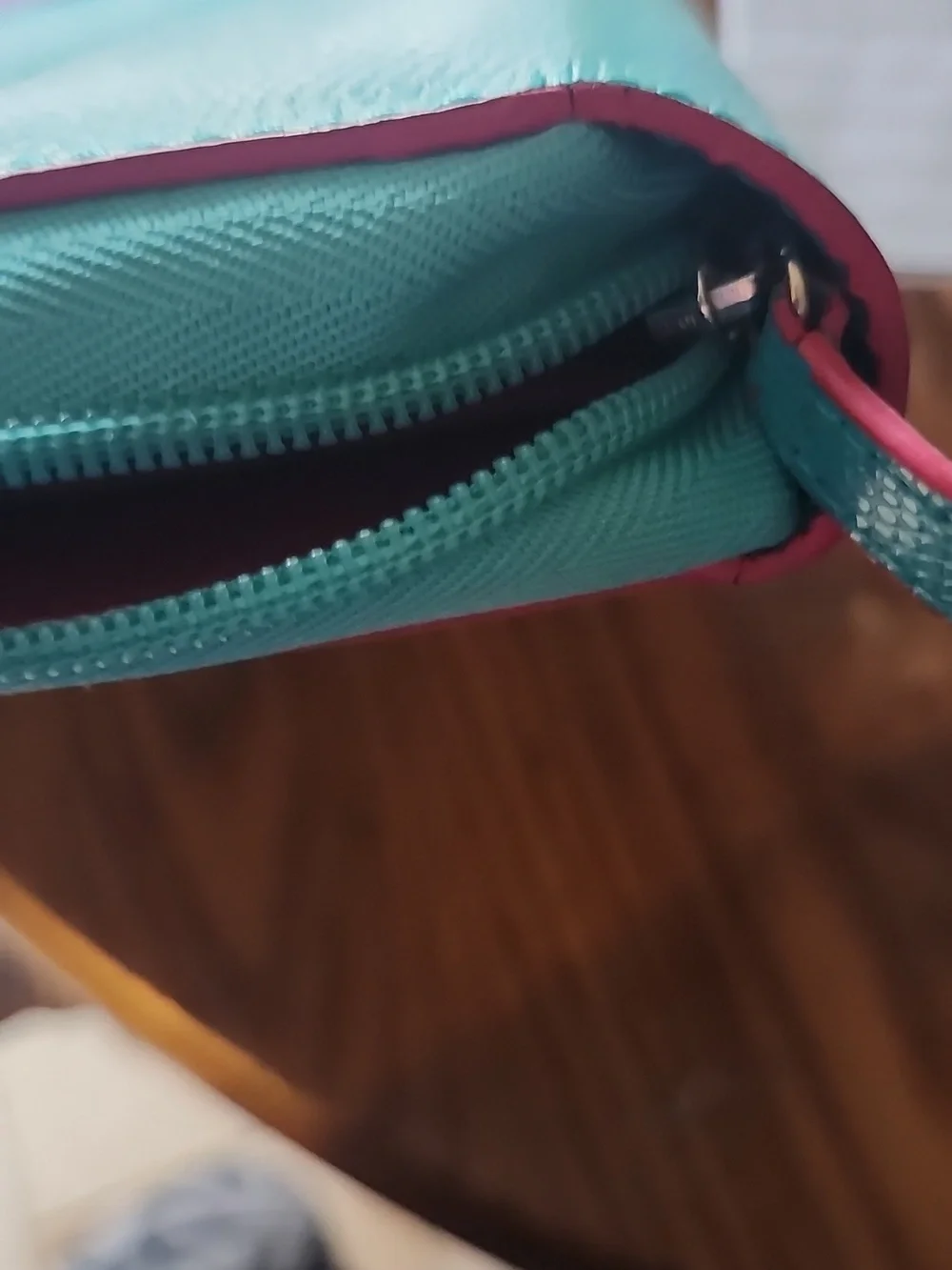 Baekgaard Teal Croc Embossed Leather Zipper Binder